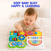 auby Busy Board 3.0 Detachable & Assemblable Toy for Toddlers 1+ | Portable Learning Activity Board with 7 Travel-Friendly Tools, Fine Motor Skills Development