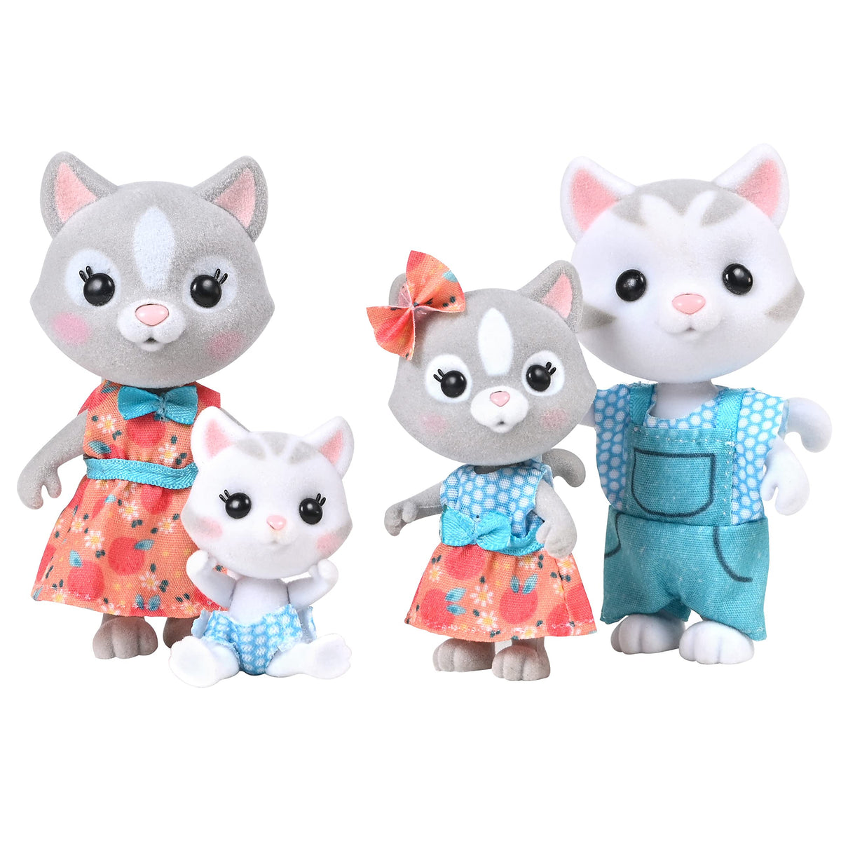 Honey Bee Acres The Purringtons Cat Family - 4 Mini Doll Figures - Ages 3+