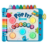 Chuckle & Roar Pop It Book, Colors, English & Spanish, Quiet Mode, 1–4+ | English & Spanish Color Toddler Learning Toys, Quiet Mode Option, Sturdy Plastic Sensory Toys, Busy Book for Toddlers 1-3