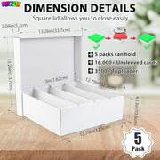 5-Pack Toploader Trading Card Storage Box, 4 Row 3200 Count Cardboard Box | Storage Box for Basketball/MTG/TCG/Sports/Game Cards Organizer and Collection (White)