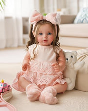 BABESIDE Dara 20 Inch Lifelike Reborn Baby Dolls, Long Brown Hair Girl | Handmade Realistic Baby Doll, Real Life Baby Dolls with Clothes and Toy Accessories, Gift for Kids Ages 3+
