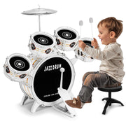 Kids Drum Set for Toddlers 1-3 - 5 Drum Musical Toys for Kids 3-5 Boy Girl | Toddler Musical Toy Drum Set Birthday Christmas Gift Kids Age 3-5 / 5 Drums w Stool Musical Instruments Toy for 3 4 Year Old