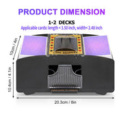 FEIERYA Automatic Card Shuffler 1/2/4/6 Decks | Battery-Operated Electric Playing Card Shuffler for Home Card Game,Board Game Nights,Poker,Travel