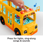 Fisher-Price Little People School Bus Toddler Toy | Push-Along Vehicle, Lights Music & Sounds, 2 Figures, Preschool Kids Ages 1+ Years