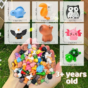 PAPPYN-A 50 Pcs Mini Resin Animal Tiny Resin Animals Figurines Bulk Miniature Little to Hide Small Animal Figures Bulk for Micro Fairy Party Favors Garden Landscape Accessories Dollhouse Crafts Decor