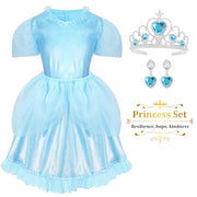 LIMIROLER Princess Dress Up Clothes for Little Girl Role Play Costume Gift Set Princess Dress Up Toys for Toddler Girls