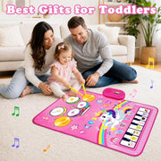 Toys for 1 Year Old Girl Gifts: 3 in 1 Baby Musical Mat Toddler Toy Age 1-2 | Piano Drum Animal Touch Unicorn Toys - Infant Music Toy 12-18 Months Babies Birthday Gifts for 1 2 3 Year Old Boys Girls