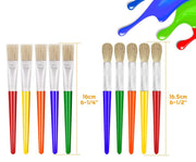 10Pcs Paint Brushes for Kids, Anezus Kids Paint Brushes Toddler Large Chubby Brushes Round and Flat Preschool Painting Brushes for Washable Paint Acrylic Paint