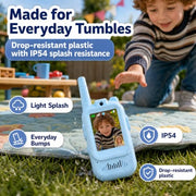 Video Walkie Talkies for Kids, 2 Pack Rechargeable with Screen | No WiFi Auto Pairing, Voice Changer | Indoor Outdoor Toys for Camping & Birthday Gifts for Boys Girls Ages 3-12, 500m Range