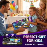 Tsomtto Kids DJ Mixer Table Musical Toy with Lights & Bluetooth | Electronic Music Toy with Microphone Piano, DJ Mixer Controller Toys Birthday Christmas Gifts for 3 4 5 6 Year Old Boys Girls