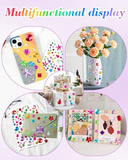 6124Pcs Gem Stickers-Self-Adhesive Face Jewelry Stickers, Acrylic Gems DIY Crafts, Sparkling Heart-Shaped Rhinestone for Kids, for Party & Holiday Supplies