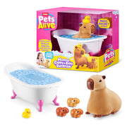 Pets Alive Mommy Capybara and Baby Surprise by ZURU | Surprise babies to reveal; babies magically follow mommy; interactive robotic pet; unbox & collect; gift for kids