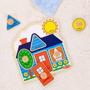 Melissa & Doug First Shapes Jumbo Knob Wooden Peg Puzzle | 6 Pieces, Wooden Board, 5 Extra-Thick Shape Pegs, Matching & Sorting Play, Montessori Inspired Toddler Toys for Kids, Ages 1+