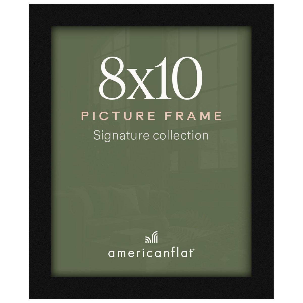 Americanflat 8x10 Picture Frame - Engineered Wood - Black | Shatter-resistant glass, wall or tabletop display with included easel, sawtooth hangers included