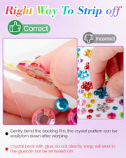 6124Pcs Gem Stickers-Self-Adhesive Face Jewelry Stickers, Acrylic Gems DIY Crafts, Sparkling Heart-Shaped Rhinestone for Kids, for Party & Holiday Supplies