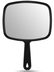 OMIRO 9.3" L x 6.6" W Hand Mirror, Square Black Handheld Mirror with Handle | Salon Mirror Hand Held, Hangable, Travel Mirror for Men Women, Distortion-Free Reflection, for Shaving and Makeup