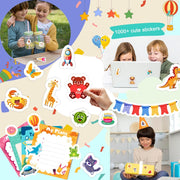 48 Sheets Stickers for Kids, Cute Stickers Variety Pack for Scrapbooking | Teachers Classroom Prizes, Goodie Bag Stuffers Including Animals, Cars, Dinosaurs, Fishes, Hearts, Stars and More
