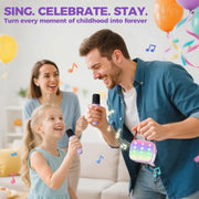 YLL Karaoke Machine for Kids, Birthday Gifts for Girls 3 4 5 6 7+Years Old | 2 Wireless Microphones, 5 Magic Voices, Mini Portable Bluetooth Speaker, Family Home Party Present Toys for Ages 4-12