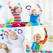 Silipull 72 Pcs Shaker Musical Instrument Set for Kid Toddler Early Music | Musical Tools Bulk Shaker Wrist Hand Band Bells Maracas Percussion Tambourine Cymbals Plastic Castanets for Daycare Preschool