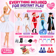 11.5 Inch Doll Clothes and Accessories Gift Set with 1 Fashion Doll