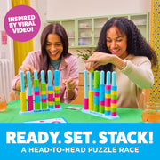 Color Stack Challenge, Color Matching Game by Relatable | Fast Paced Fall Festival Games for Family Game Night, Includes 2 Racks, 50 Cards, 80 Rings