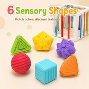 BLCXTOYZ Montessori Toys for 1 Year Old - 6 Pc Shape Sorter Activity Cube | Toddler Learning Toy, Developmental Skills, 12 Months & Up, 1st Birthday Gift for Toddlers 1-3
