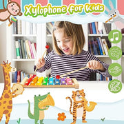 LovesTown Wooden Xylophone, 8 Rainbow Keys, 2 Mallets | Xylophone for Kids, Toddler Percussion Instruments, Music Toys, Goodie Bag Stuffers, Gifts for Kids
