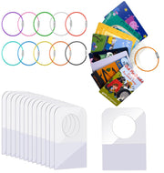 Card Holder for Yoto Cards Rings and Tabs 200 PCS Self Adhesive Tabs with 10 Loops Kids Travel Carrier of Yoto Accessories Card Holder Organizer Storage Case
