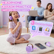 YLL Karaoke Machine for Kids, Birthday Gifts for Girls 3 4 5 6 7+Years Old | 2 Wireless Microphones, 5 Magic Voices, Mini Portable Bluetooth Speaker, Family Home Party Present Toys for Ages 4-12