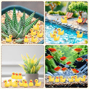 YsesoAi 100Pcs Mini Resin Ducks, Tiny Ducks Figurines Bulk for Miniature Dollhouse Decor Accessories Garden Aquarium Potted DIY Ornament Party Toys