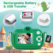 Kids Camera Boys Toys for 3 4 5 6 7 8 9 Years Old Boys, 48MP Dual Lens Kids Digital Camera Christmas Birthday Gifts, 1080P HD Video Selfie Toddler Camera with 32G SD Card