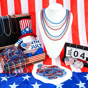 12 PCS Blue Bead Necklace, Blue Mardi Gras Beads Christmas Necklaces, 33" 4th of July Patriotic Beads Necklaces, Parade Throw Accessories for Independence Day Mardi Gras Hanukkah Pirate Party