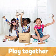 Stoie’s Wooden Musical Instruments for Kids Ages 3+, Montessori Music Toy Set for Kids with Drum, Tambourine, Maracas, Bells & Flute, Educational Preschool Toys for Boys & Girls