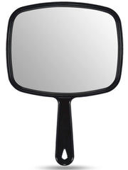 OMIRO 9.3" L x 6.6" W Hand Mirror, Square Black Handheld Mirror with Handle | Salon Mirror Hand Held, Hangable, Travel Mirror for Men Women, Distortion-Free Reflection, for Shaving and Makeup