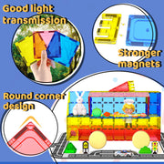 Magnetic Tiles - Road Set, Magnetic Building Blocks, Preschool Montessori Toys Gift for 3+ Year Old Boys and Girls, Sensory Christmas Toys for Kids Aged 3-5 and 4-8, Ideas for Kid with Autism