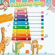 LovesTown Wooden Xylophone, 8 Rainbow Keys, 2 Mallets | Xylophone for Kids, Toddler Percussion Instruments, Music Toys, Goodie Bag Stuffers, Gifts for Kids