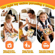 Grarain Busy Board for Toddlers - Montessori Educational Toy for 1-3 Year Old Boys & Girls | Travel-Friendly Sensory Learning Activity | Ideal for Kids with Autism(Busy Board v2)