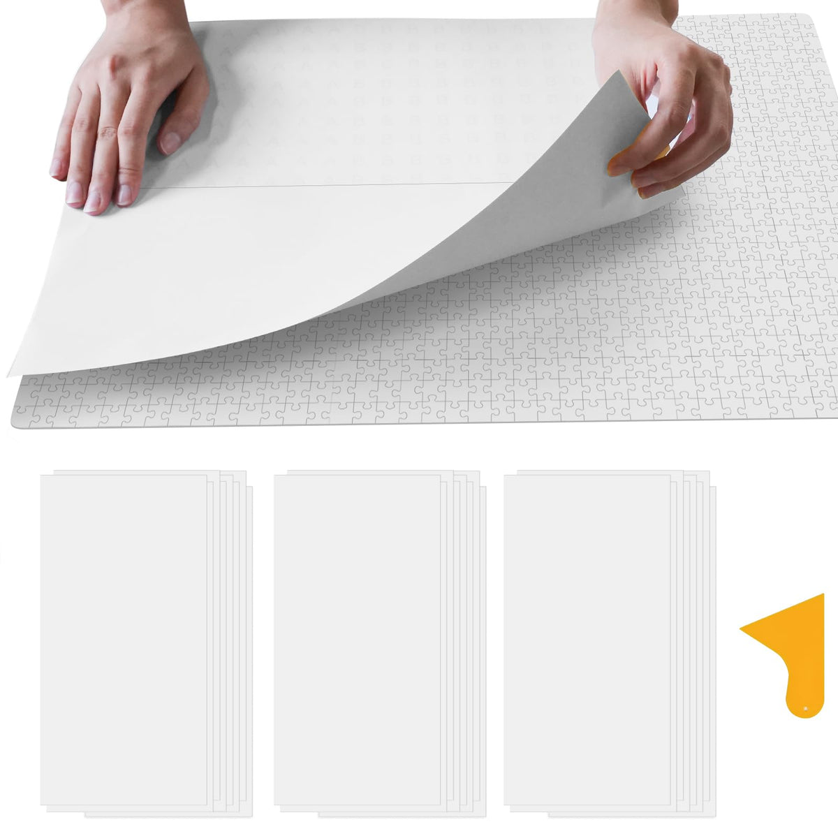 ALL4JIG Puzzle Saver – 24-Pack Puzzle Glue Sheets for 1000-3000 Pieces, Self-Adhesive Sticker Sheets, Easy to Preserve & Frame Jigsaw Puzzles