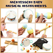Kids Drum Set with Montessori Wooden Musical Instruments and Music Toys | Wooden Drum, Montessori Wooden Toys, Percussion Instruments, Preschool Learning, Classroom Use, Birthday Gift
