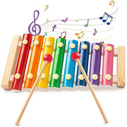 LovesTown Wooden Xylophone, 8 Rainbow Keys, 2 Mallets | Xylophone for Kids, Toddler Percussion Instruments, Music Toys, Goodie Bag Stuffers, Gifts for Kids