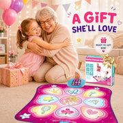 SUNLIN Dance Mat for Girls Ages 3-8, Interactive Dancing Game Pad, Pink | Dance Mixer Rhythm Step Playmat with LED Lights, Adjustable Volume, Built-in Music, Birthday Gift for Girls 3 4 5 6 Years Old