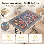 BuilderButler Puzzle Table 1500 Pieces with Wheels, Drawers & Cover, 33.58"x24.92" Adjustable Height & 45° Tilting Jigsaw Board for Adults, Also Ideal as Fuse Beads Table