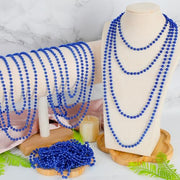 Huskein 200 PCS Beaded Necklace, 33" Mardi Gras Beads, Blue Bead Necklace, Mardi Gras Accessories, Parade Beads Bulk for Hanukkah Christmas Pirate Birthday Gender Costume Party Supplies