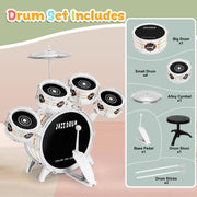 Kids Drum Set for Toddlers 1-3 - 5 Drum Musical Toys for Kids 3-5 Boy Girl | Toddler Musical Toy Drum Set Birthday Christmas Gift Kids Age 3-5 / 5 Drums w Stool Musical Instruments Toy for 3 4 Year Old