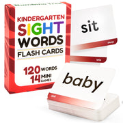 Sight Words Flash Cards Kindergarten | 120 High Frequency Words from Dolch's and Fry's Lists for 4-6 Years