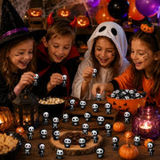 Celltestria 60pcs Halloween Mini Figurines Resin Ghost Toys | Halloween Party Favor Bag Fillers Embellishments Scrapbook Micro Fairy Garden Decor
