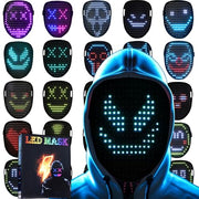JDBMAOYE LED Light Up Mask with Gesture Sensing,Perfect Gifts for Teen Boys | Gift for Halloween Costume Mask Birthday Christmas Cosplay, Rechargeable, 50 Glowing Patterns, Cool Toys For Kids Adults