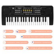 Raimy 37 Keys Electronic Keyboard Piano for Kids 3 4 5 6 7 8 9 Year Old | Early Learning Educational Portable Musical Instrument Toys, Birthday Gifts for Boys and Girls Beginner (Black)