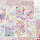 6124Pcs Gem Stickers-Self-Adhesive Face Jewelry Stickers, Acrylic Gems DIY Crafts, Sparkling Heart-Shaped Rhinestone for Kids, for Party & Holiday Supplies