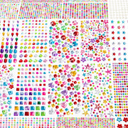 6124Pcs Gem Stickers-Self-Adhesive Face Jewelry Stickers, Acrylic Gems DIY Crafts, Sparkling Heart-Shaped Rhinestone for Kids, for Party & Holiday Supplies